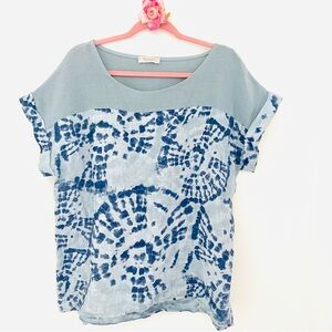💕Pretty Blue Tie Dye Top SZ L